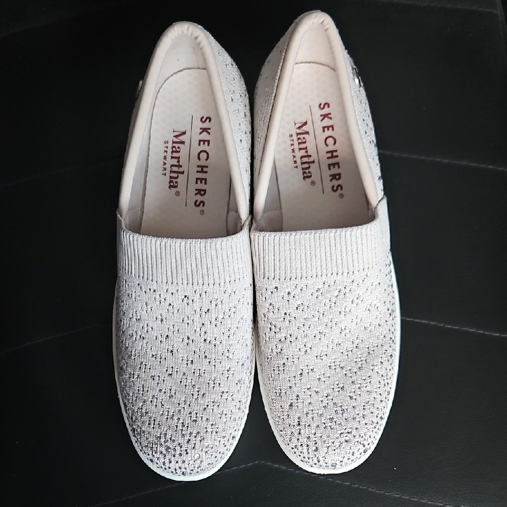 Skechers Women's Silver Slip-On Sneakers